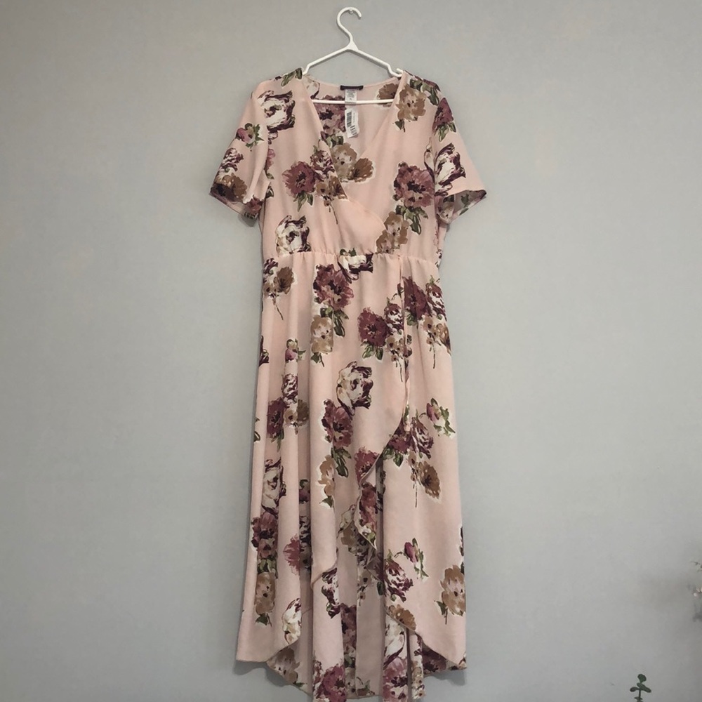 NWT Rose Faux Wrap Dress